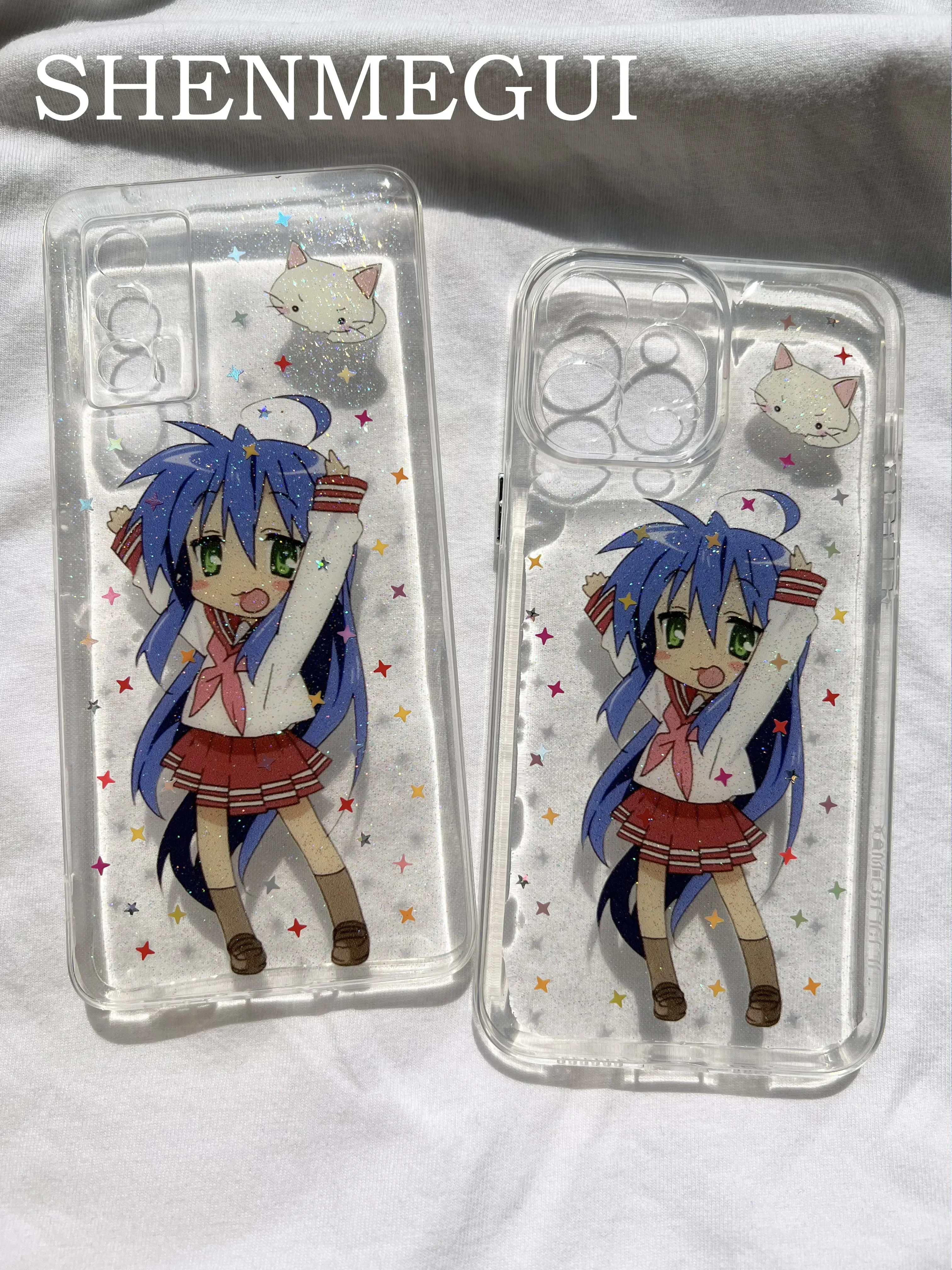 Lucky Star Anime Girl Clear Case for iPhone 15 11 12 13 14 Pro Max Xs XR 7 8 Plus Ultra Thin Anti-Scratch Soft Silicone Cover