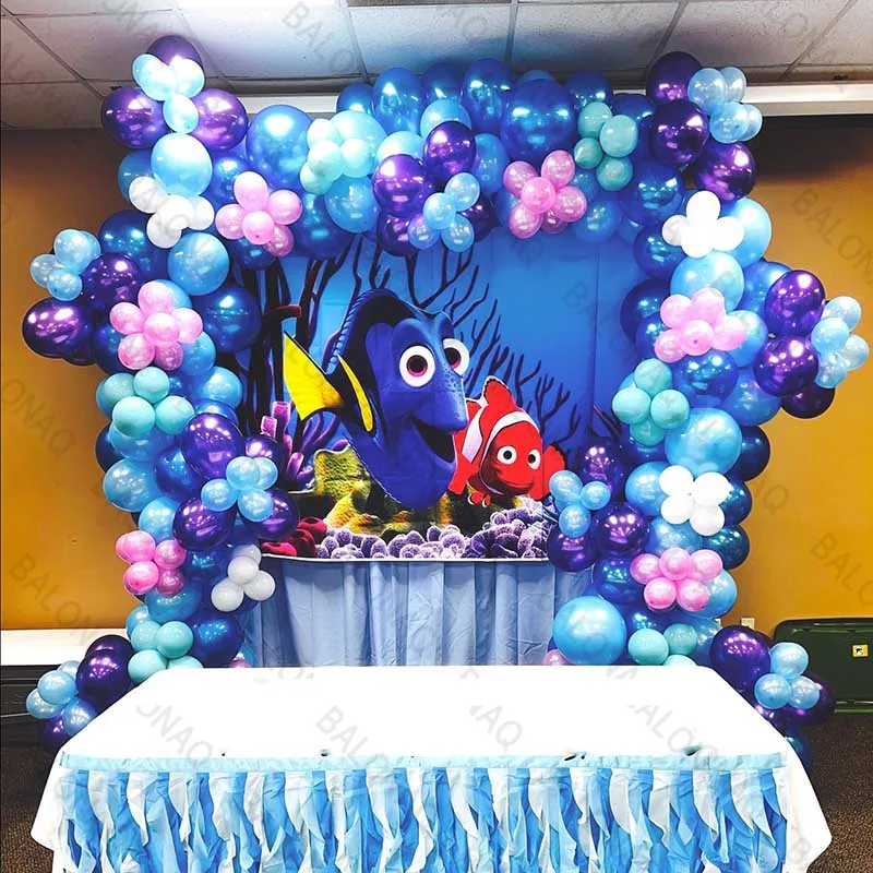 118pcs Disney Finding Nemo Fish Sea Animal Clownfish Balloon Ocean World Under Sea Birthday Party Decor Baby Shower Supplies