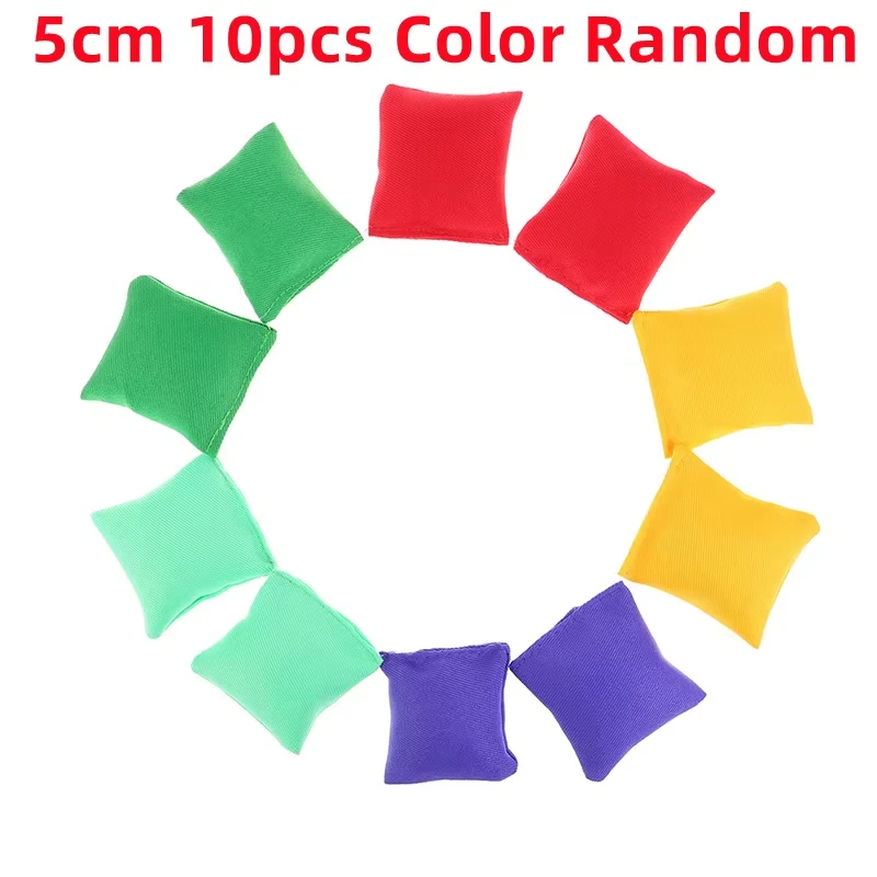 10PCS Kids Sandbag Throwing Toys Classic Outdoor Sports Toys Colorful Handmade Sandbags Sensory Training Stress Relief Toys