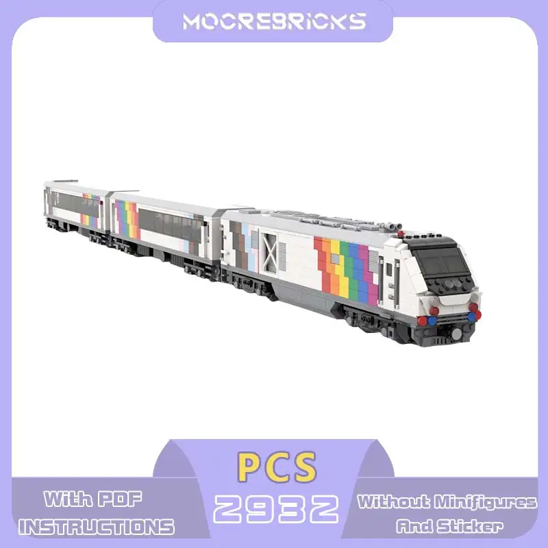 MOC 8 Wide Express Train Starter Pack Building Blocks Motorised Modern Railway Luxury Passenger Coach Tracks Bricks Toy Adult