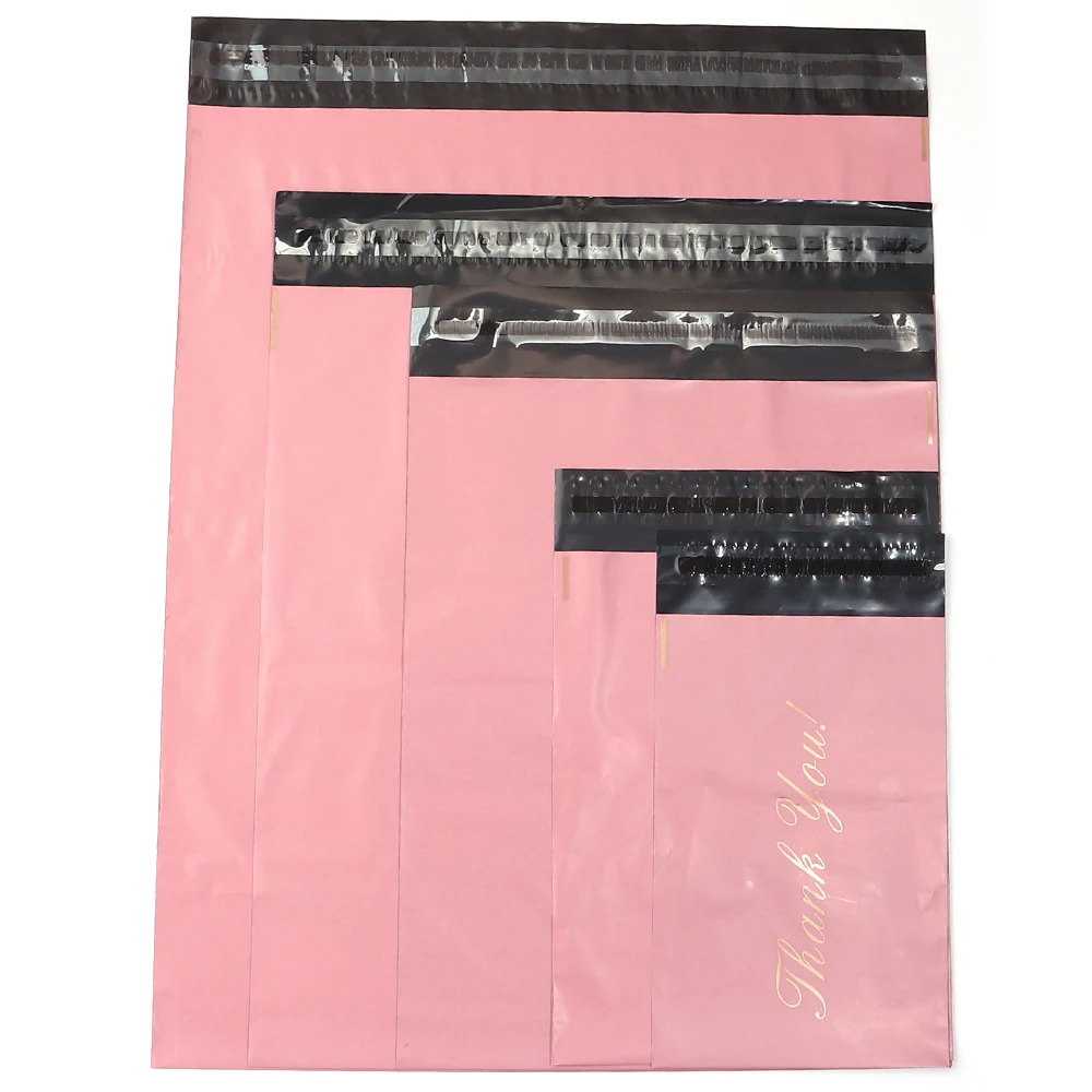 5–10 Stück Babyrosa bedruckte Dankeschön-Taschen, selbstklebende Umschlagtaschen für Geschenke, Schmuck, Expressversand, Verpackungsbeutel – Detail 6