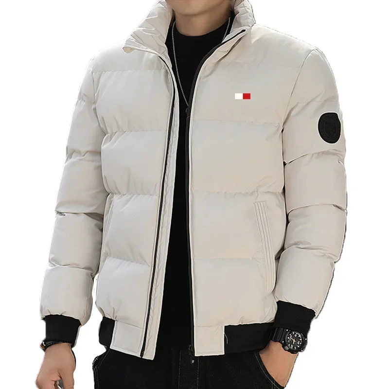 2024 Fashion and Leisure New Winter Sports Thick Men's Warm Zipper Jacket Casual Men's Jacket Windproof Cotton Down Zipper Jacke