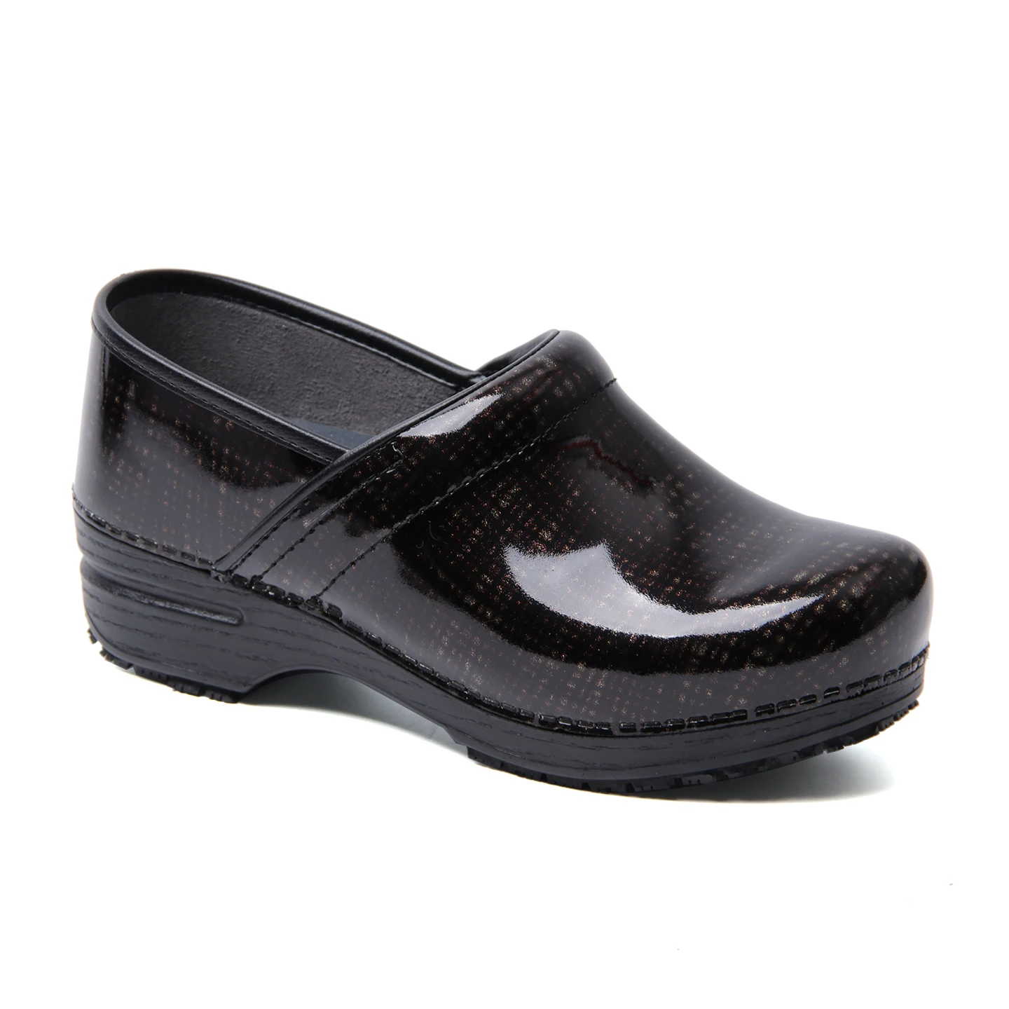Dansko  Genuine Leather Closed Back Clogs, Slip-On Wedge Platform Shoes, Molded Arch Support Soft Cushion Insole Slip Resistant