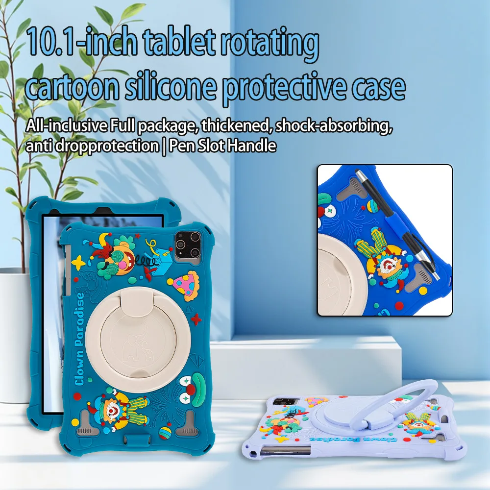 

Cartoon Soft Stand Case For 10.1 Universal Case for 10.1 11 11.6 12 inch 360 Rotaiting Tablet Cover