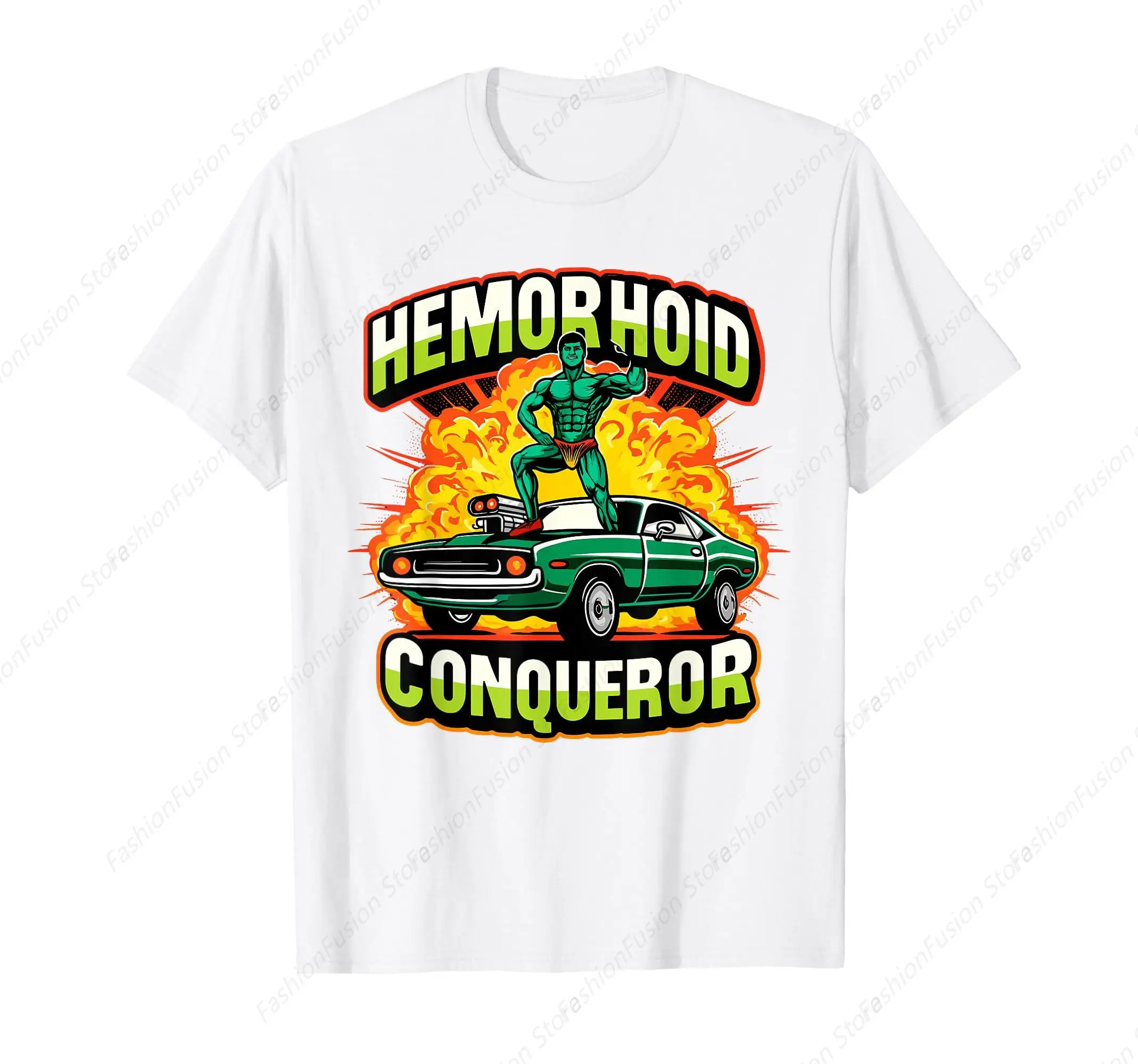 Hemorrhoid Conqueror Graphic Tshirt Funny Memes Weird Cringe Meme Lover T-Shirt Cotton O-Neck Short Sleeves for Daily Casual GYM