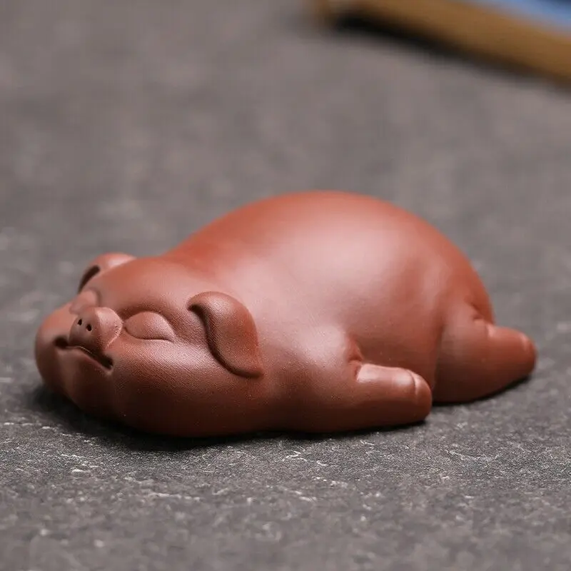 

China Yixing porcelain Pottery ceramic tea pet Pig statue