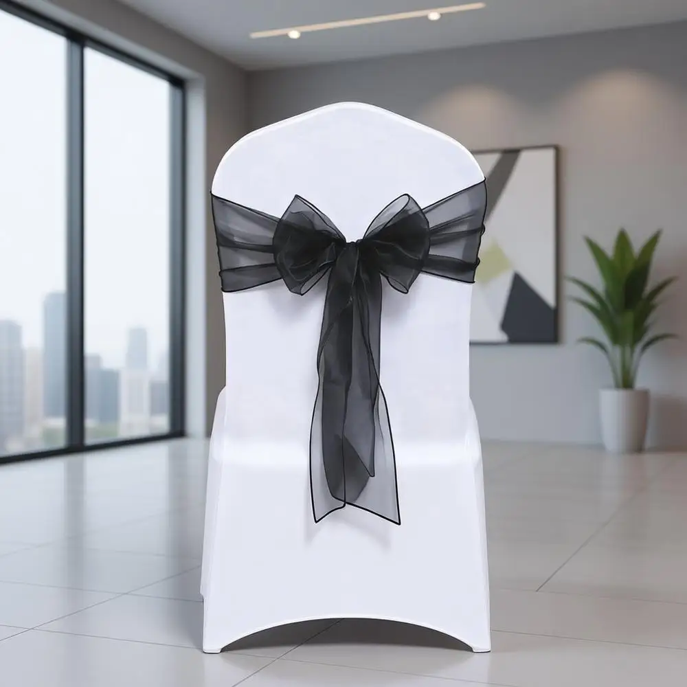 

Ленты для стульев из органзы, 50 штук, элегантные банты для свадеб и конференций, универсальные узлы для украшения стульев