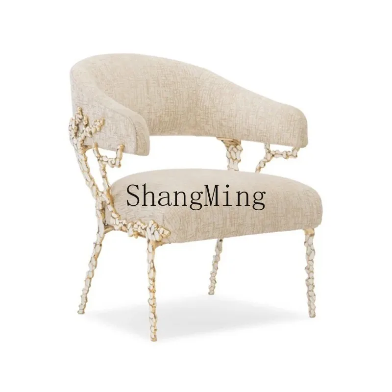 

CL легкий роскошный художественный обеденный стул из чистой меди для дома, элитная вилла, роскошный стул для отдыха со спинкой