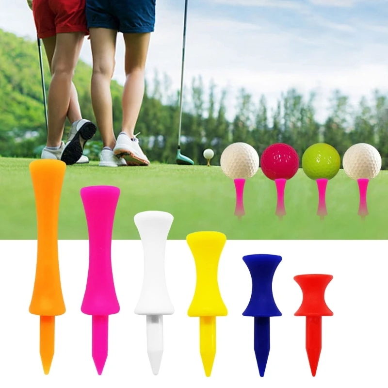 50Pcs Golf-Tees Step Down, Plastic Castle Golf-Tees, 6-Colors Each of 50pcs, Assorted Size 70mm/57mm/51mm/45mm/38mm/32mm