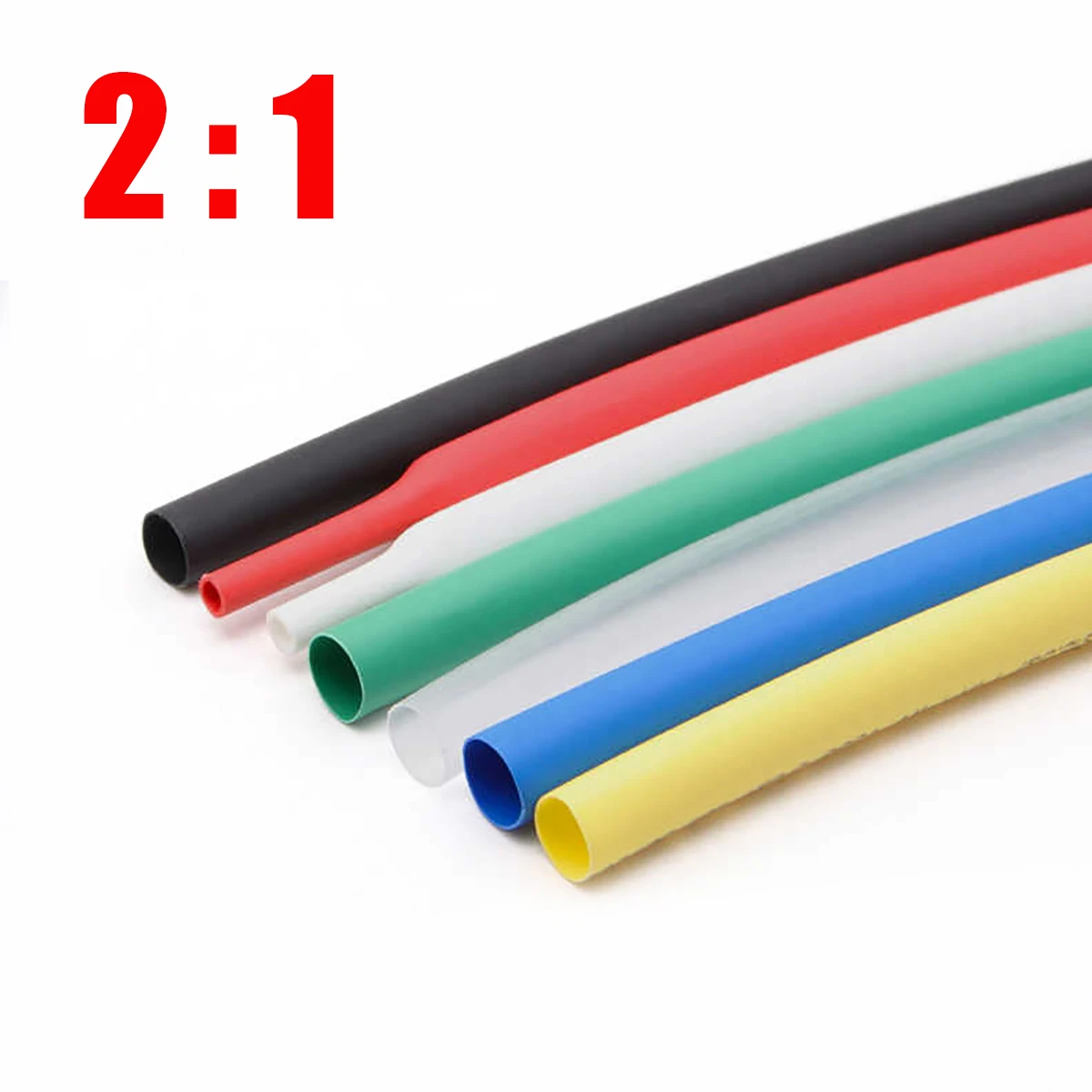 Diameter 0.6mm 0.8mm 1mm 1.5mm 2mm 2.5mm PE Heat Shrink Tube 2:1 Ratio Heat Shrinkable Tubing Insulated Wire Wrap 7-Colors