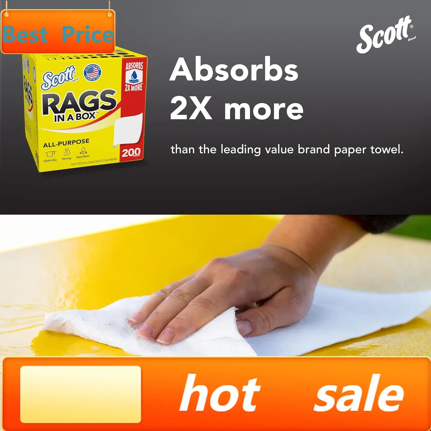 

hot-selling(75260), All-Purpose Towels, Large 9"x12" Paper Towel, Pop-Up Box (8 Boxes of 200 Sheets, 1,600 Sheet Total)
