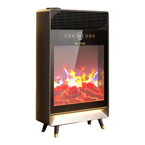 Camel Bionic Flame Heater Household Electric Heater Humidifier Remote Control Timer Vertical Warm Air Blower