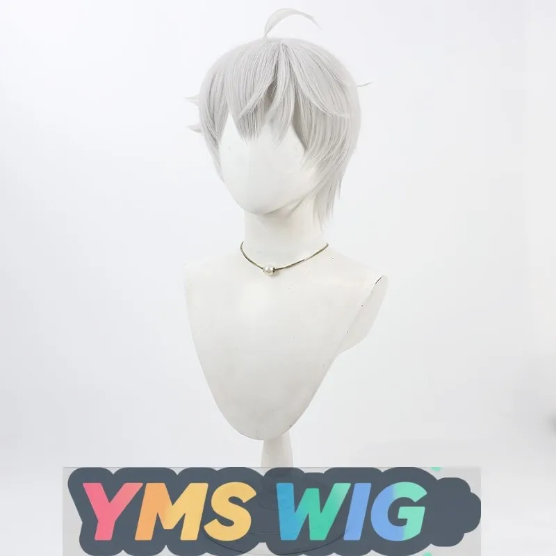 【YMS WIG】Virtual Idol Boy Group MANTA Xu Xiangning Cosplay Perücke mit silberweiß umgedrehtem Oberteil