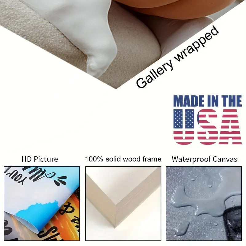 Chic Framed Farmhouse Wall Art - 12x16 Rustic Canvas Print of Woman in White Lingerie for Living & Dining Room Decor