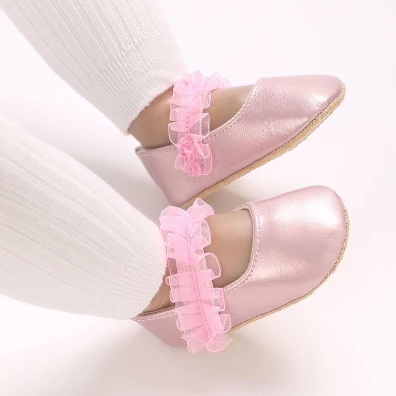 New Solid Color Baptist shoes Spring Baby Shoes PU Leather Newborn Girls Shoes First Walkers Princess Bowknot Baby Prewalker