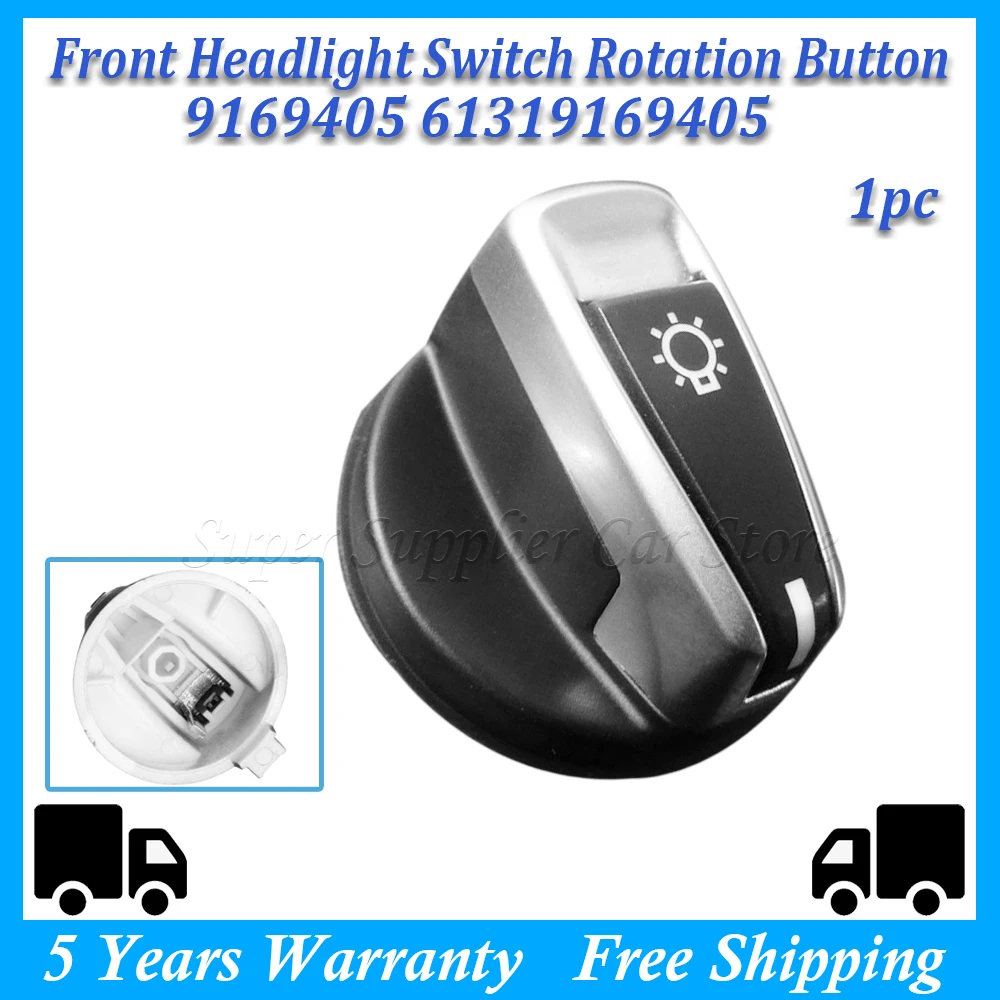 1PC Front Headlight Switch Rotation Button For BMW 3-SERIES E90 E91 LCI X1 E84 E88 E82 9169405 61319169405