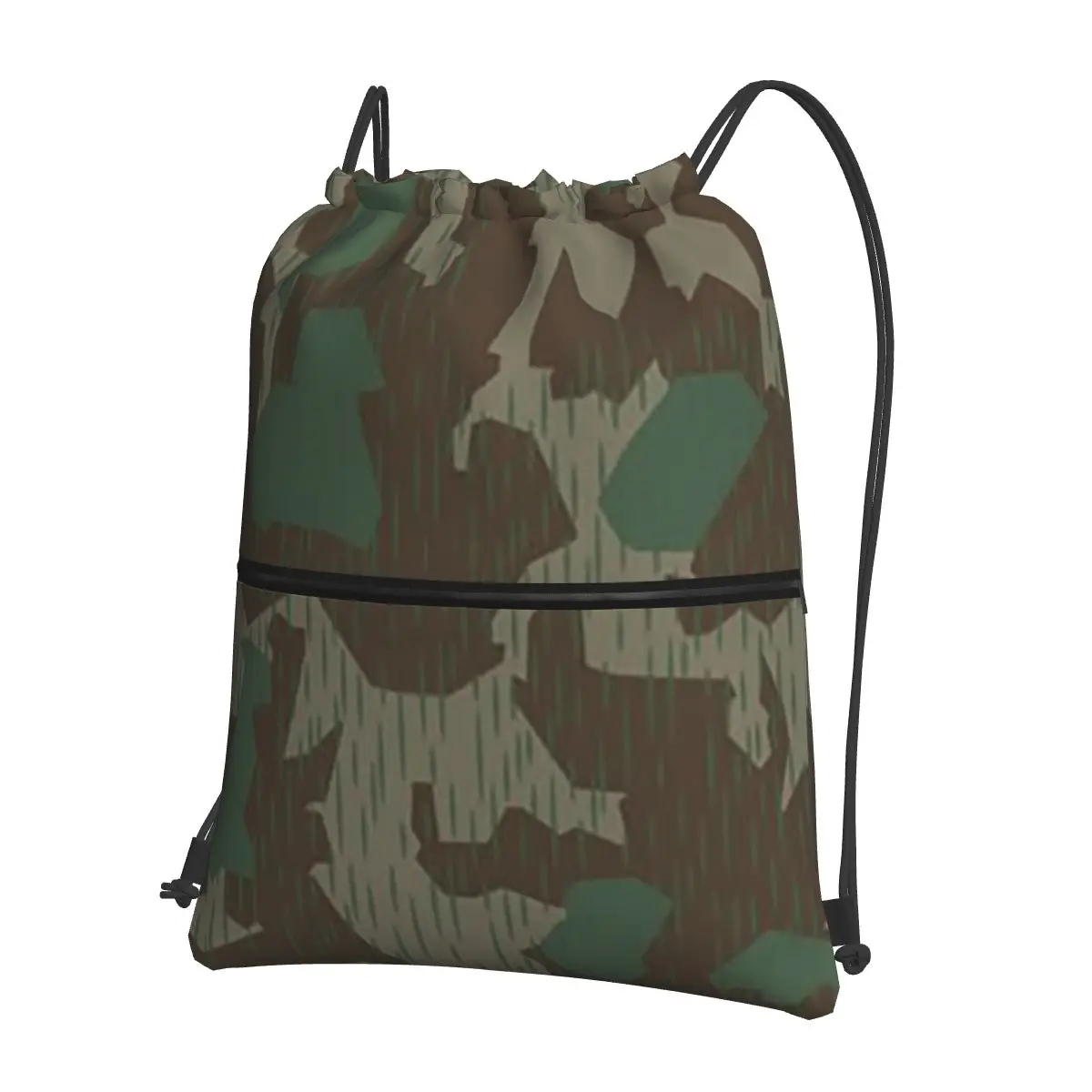

WW2 Germany Military Splinter Camo Splittertarn Camouflage Backpacks Casual Drawstring Bags Sundries Bag Book Bags for Man Woman
