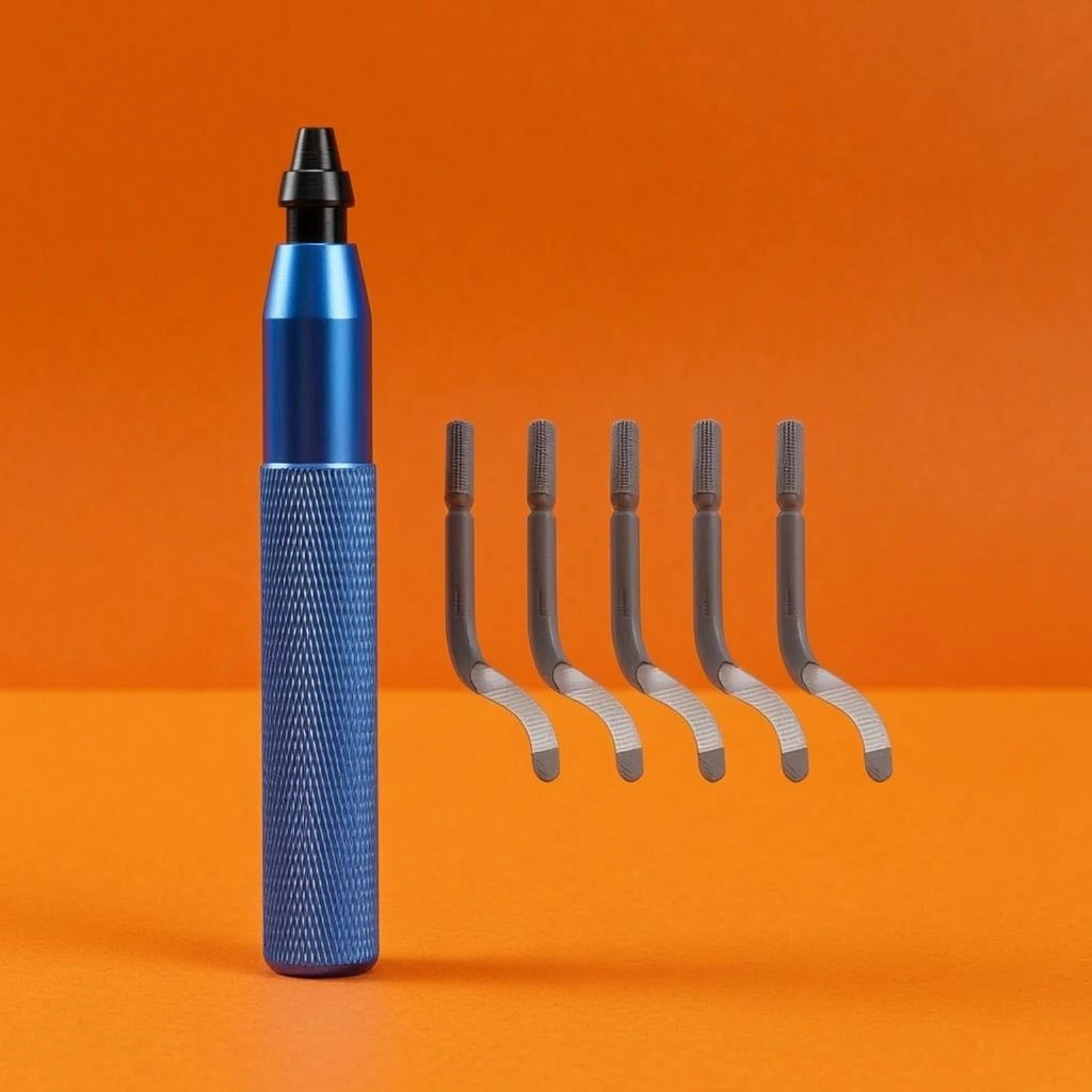 

Handheld Deburring Tool Blue Handle Knurled Grip Deburring Tool Metal Edge Trimmer Pipe Trimming Chamfering Machine Portable
