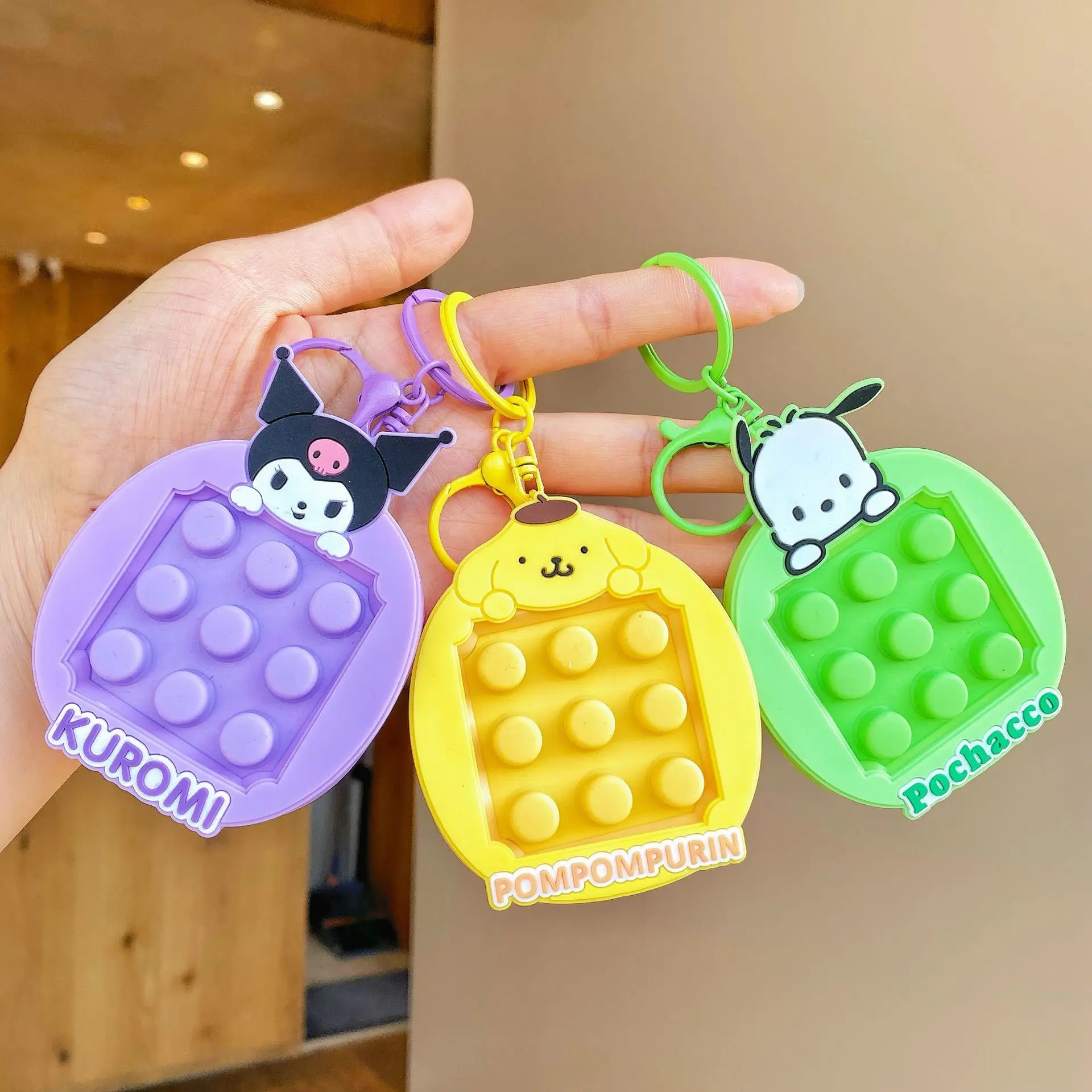 Cartoon Sanrio Knead Happy Keychain Kulomi Kt Cat Pendant Decompression Toy Backpack Hanging Decoration Exquisite Gift