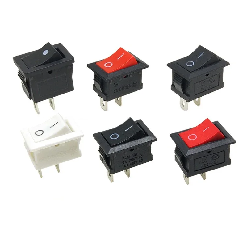 21*15mm Bootvormige Schakelaar Bootvormige Knop Rocker Schakelaar Met Twee Pin En Twee Versnellingen KCD1-101 Sleutelschakelaar