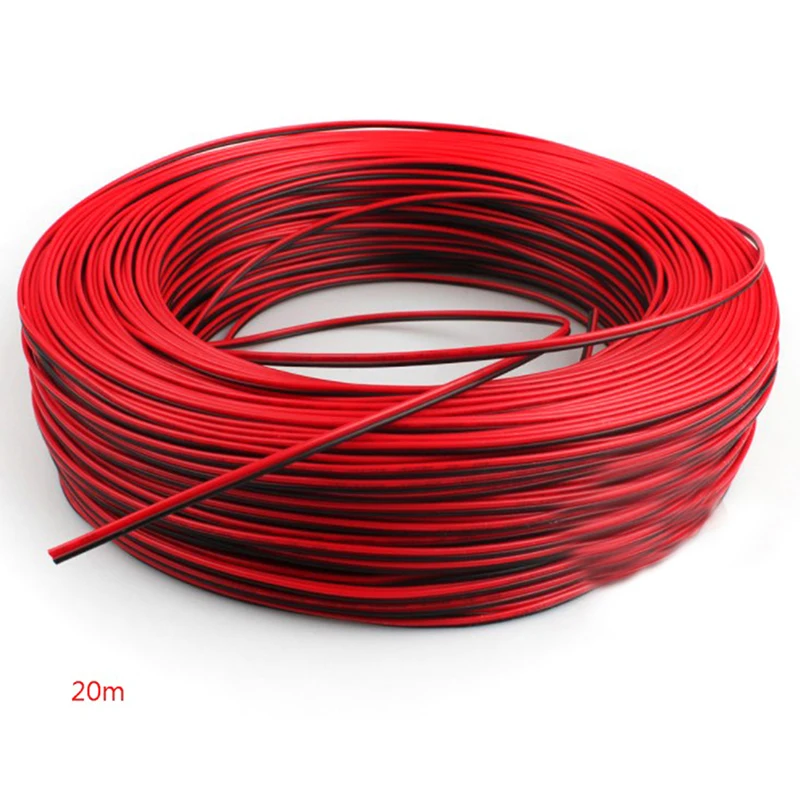 (Ce14)10m LED Cables 2 Pin LED Strip Cable 22AWG 2 Core Red Black Electrical Wire
