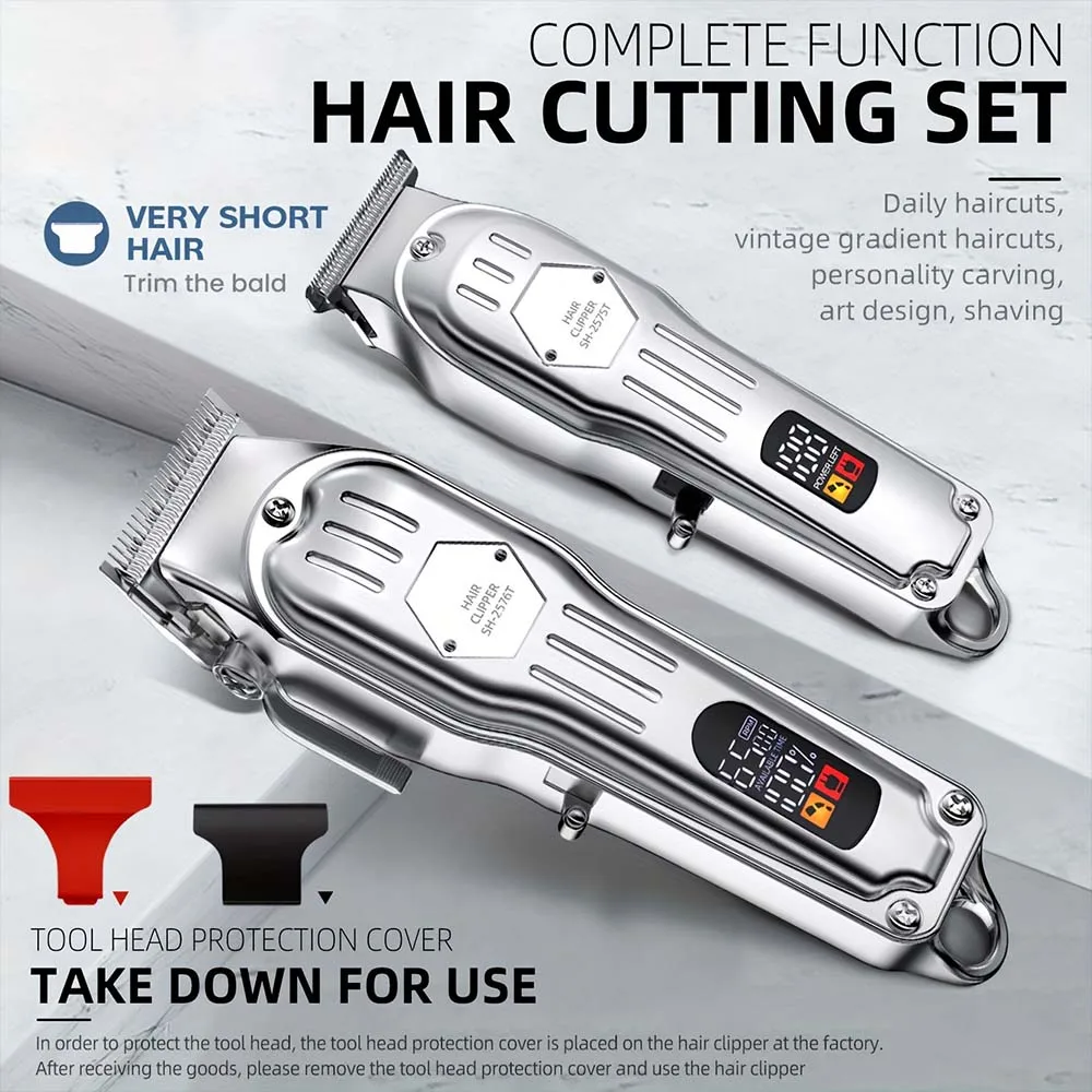 Professional Hair Clipper & Trimmer Set for Men – 3-in-1 /2-in-1/1pc Electric Beard Shaver, Haircut Machine with LCD Display, USB Rechargeable, Multiple Guide Combs, Barber Kit for Home & Salon Use view 7