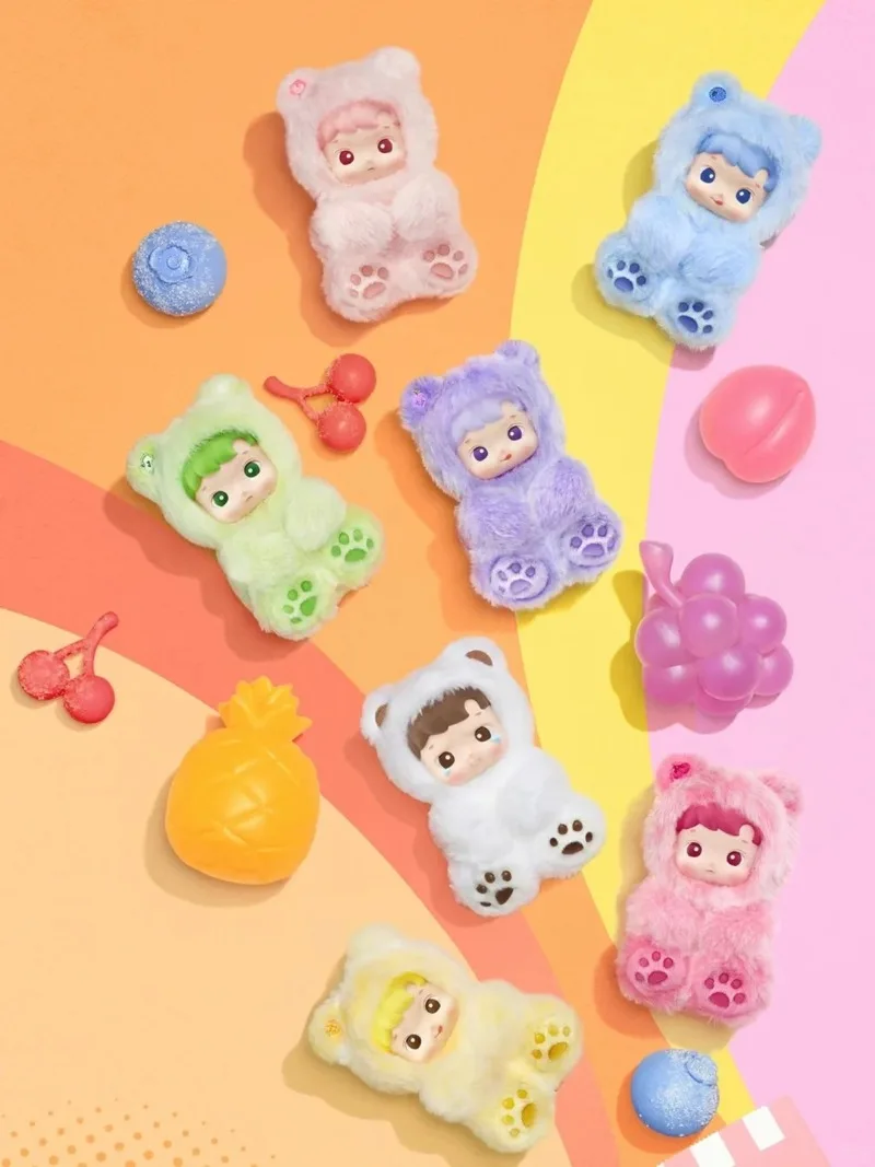 Genuine POPMART HACIPUPU Bear Gummy Candy Series Vinyl Plush Decoration Blind Box Action Figure Heartbeat Collection Toy Gift