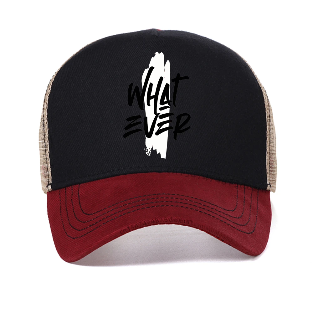 

summer WHATEVER letter pattern printed baseball cap casual and comfortable mesh breathable caps fashion mesh cool Trucker hats