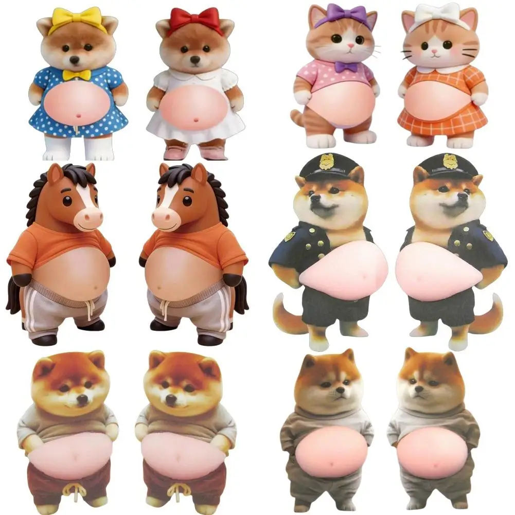 

3D Shiba Inu Dog Belly Sticker - Cute Puppy Shiba Inu Stickers,silicone Self-adhesive Squeezeable Phone Case Decoration