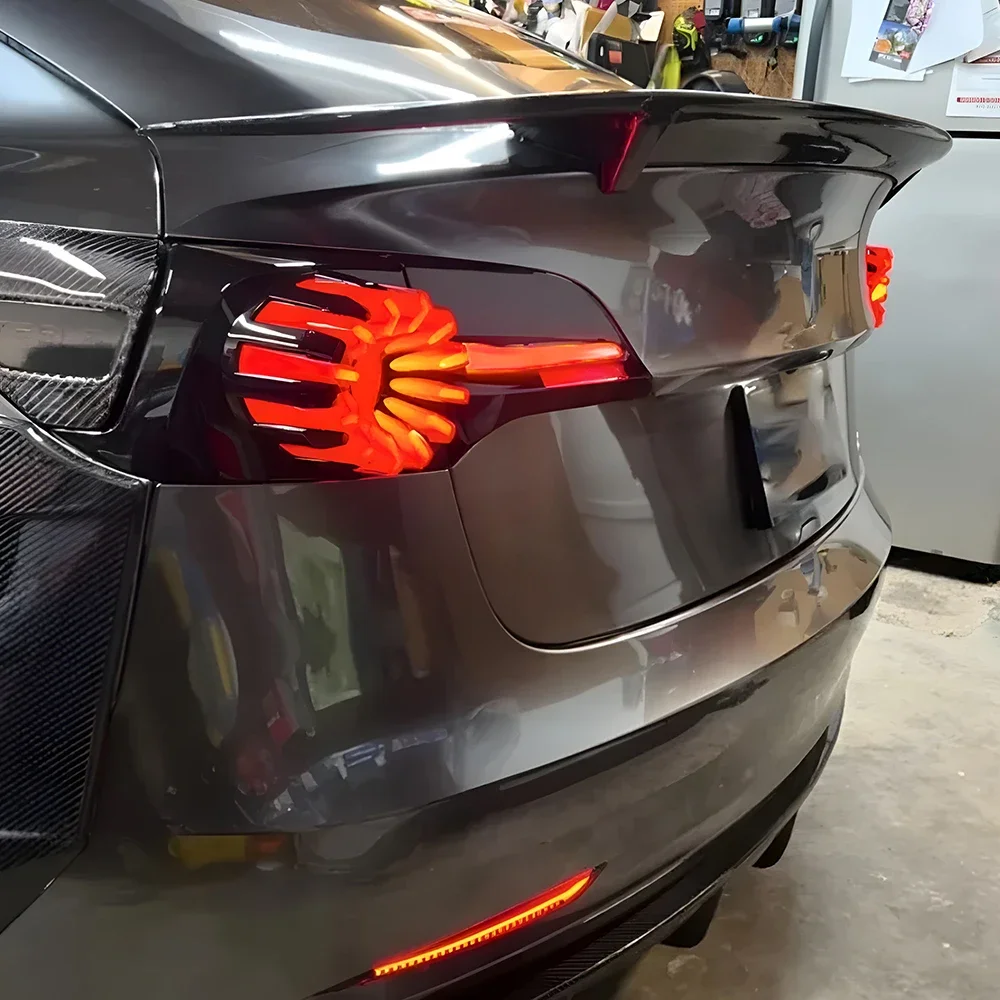 Auto-Rücklichter-Baugruppe für Tesla Model 3, Modell Y 2019–2023, LED-Auto-Rückleuchten, Upgrade von Bremslicht-Zubehör im Martin-Stil