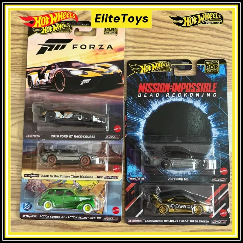 

Hot Wheels Premium Pop Culture Набор из 5 предметов Bmw Ford Lamborghini Назад в будущее Коллекционная модель автомобиля 1:64 под давлением из сплава
