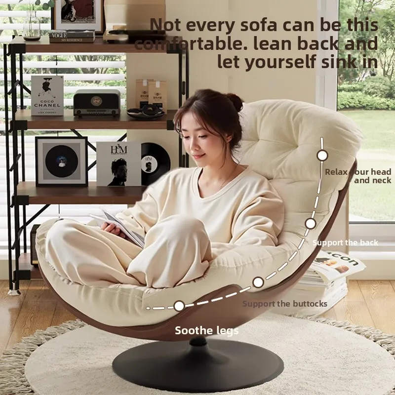 Light luxury single sofa chair, lazy rotating sofa, rotating leisure chair, living room lounge chair, fully wrapped fabric sofa