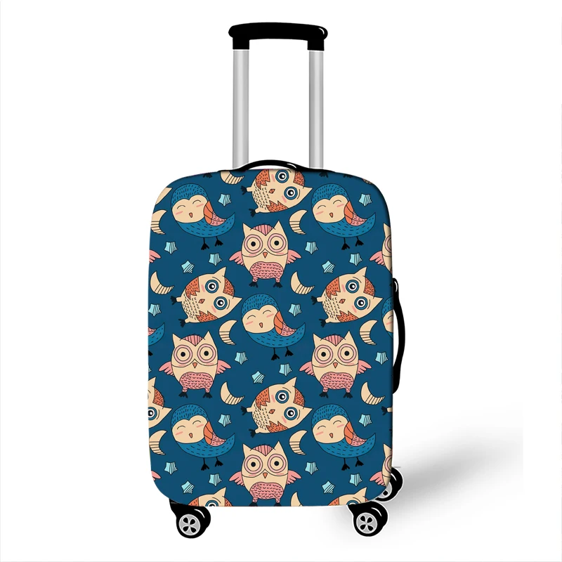 Capa de bagagem de coruja fofa para viajar, impermeável, anti-poeira, capa de mala para 18-32 "Trolley Case, capas protetoras elásticas