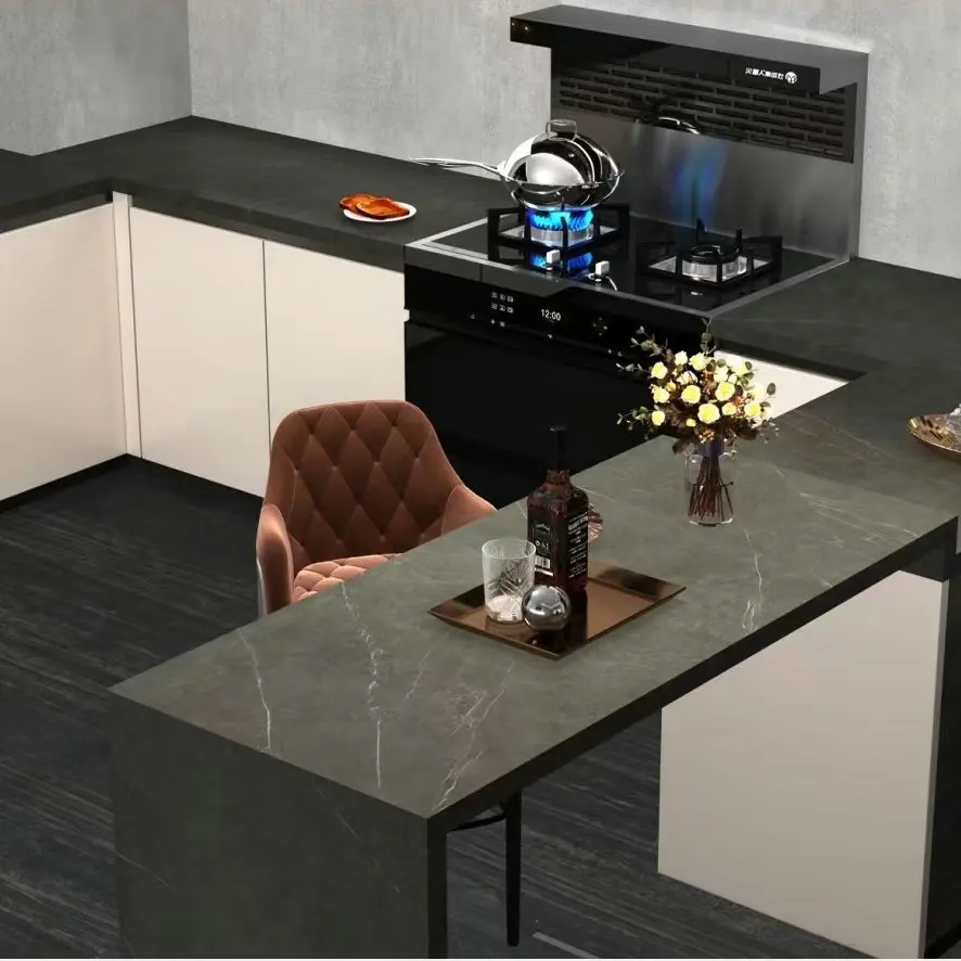 Large slab Zhilian 800*2600mm kitchen cuttable slate matte quartz stone