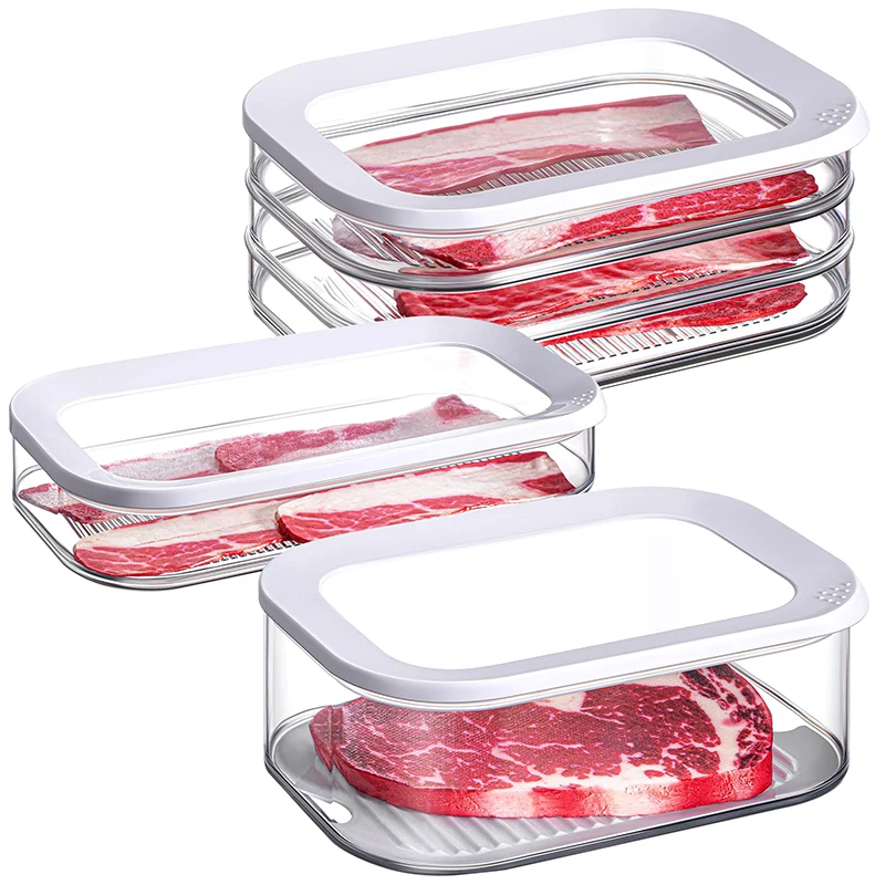 Caja de mantenimiento fresco refrigerada con tapa, grado alimenticio, plástico congelado, refrigerador de cocina, caja de almacenamiento especial, contenedores de carne Deli