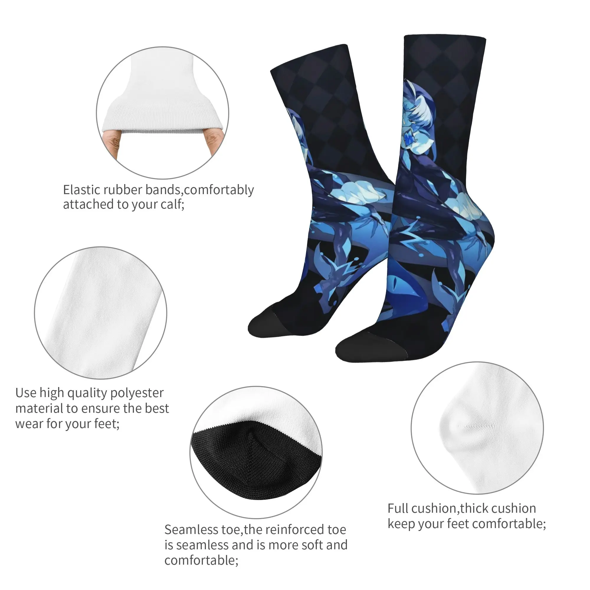 Shadow Milk Cookie Run Kingdom Socks Men Women Funny CRK Cartoon Game Socks Spring Summer Autumn Winter Middle Tube Socks Gift