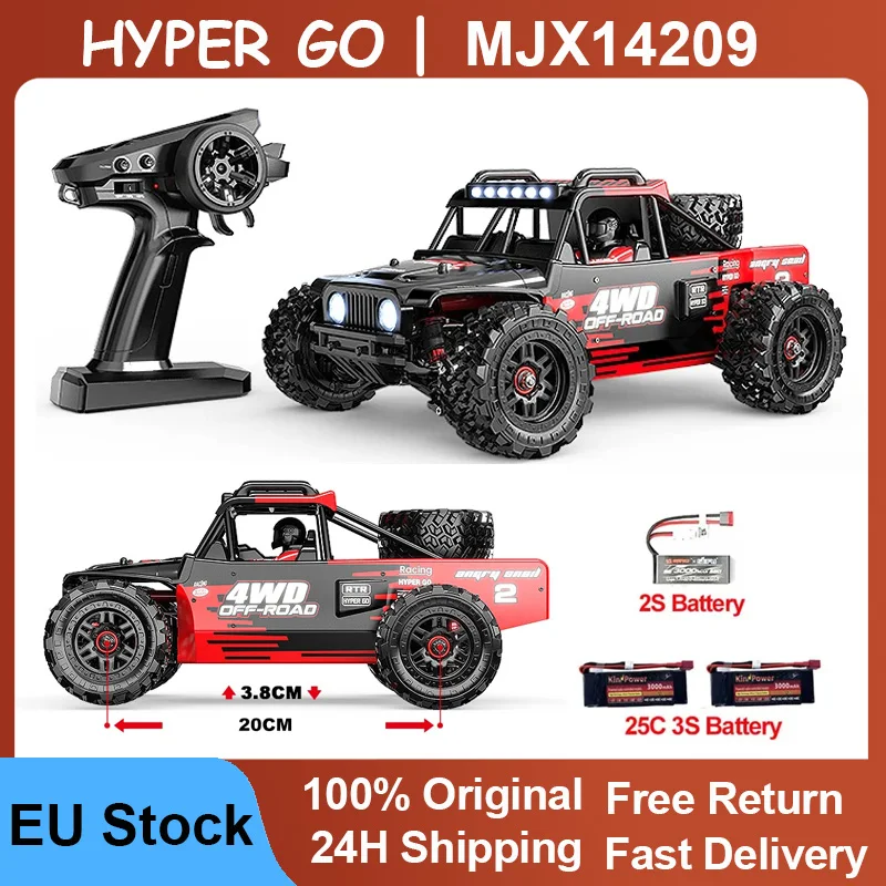 Voiture RC MJX 14209 V3.0 1/14, 75 km/h, moteur brushless Hyper Go, télécommande 2.4G, 4 roues motrices, tout-terrain, camion de course RC, jouet électrique pour hobby