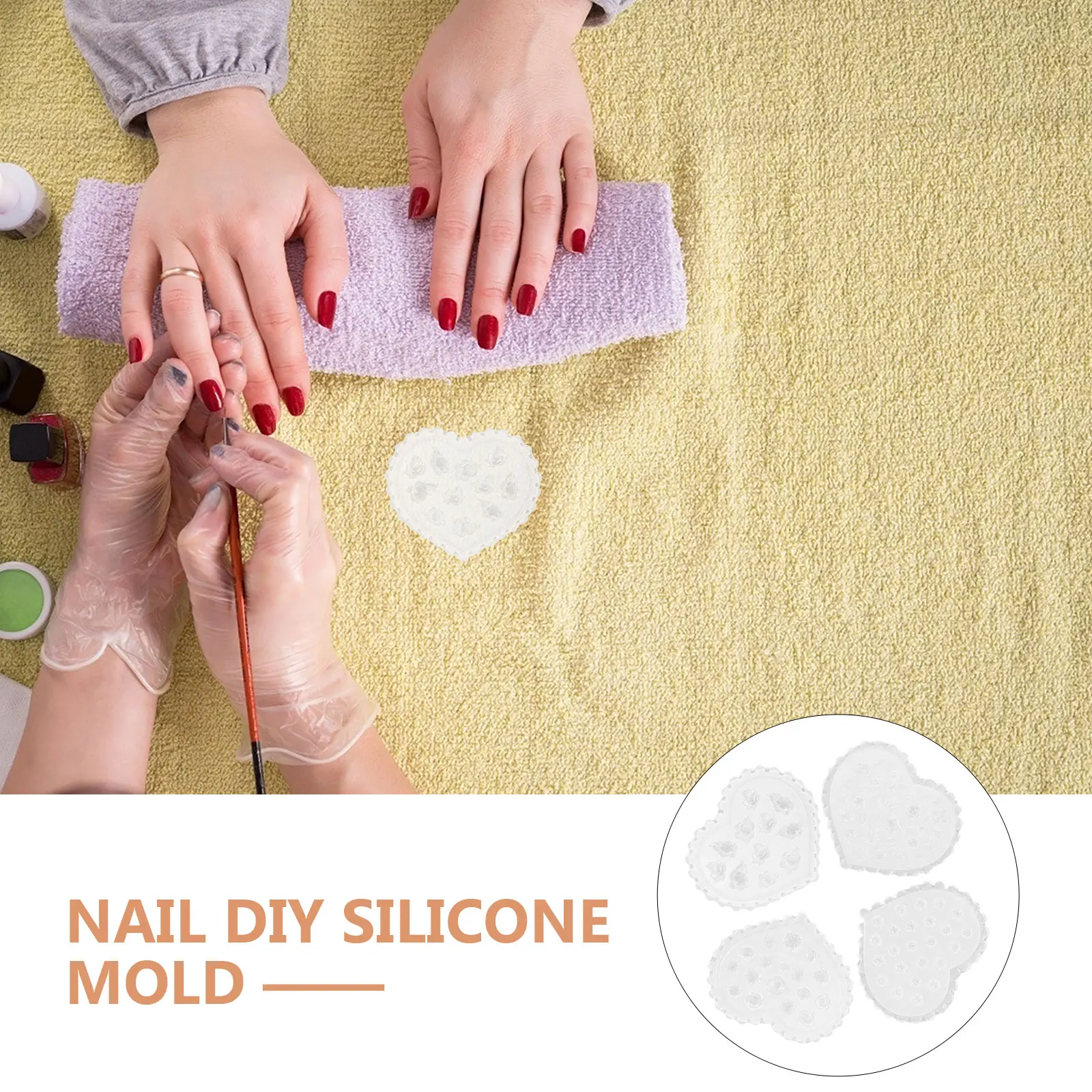 

4Pcs Silicone Flower Nail Art Molds Durable Polymer Clay Mold Set for Jewelry Making DIY Craft Polymer Clay Mold for Jewelry