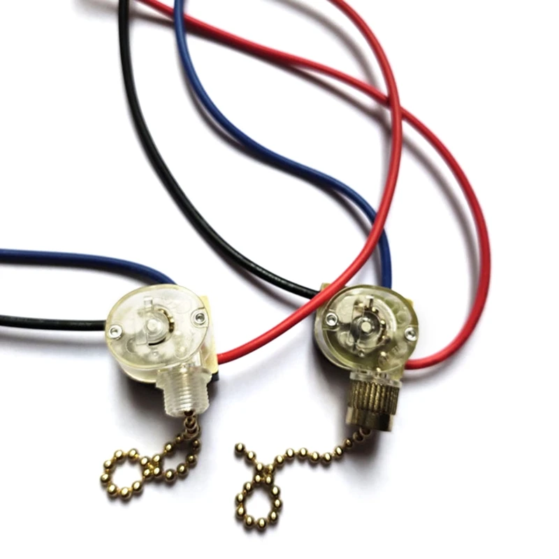 3-Wire Pull Chain Switch Beads Chain Wall Light Fan Ceiling Switch Replacement ​For Ceiling Fan Desk Antique Lamps