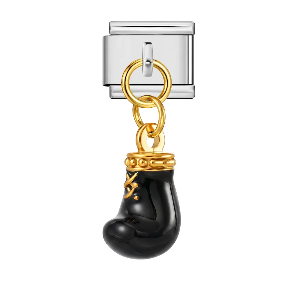 Vergoldeter Mini-Tischtennistisch mit Strass-Verzierung, Passend für 9mm Edelstahl-Armbänder, DIY-Schmuckherstellung – Detail 6