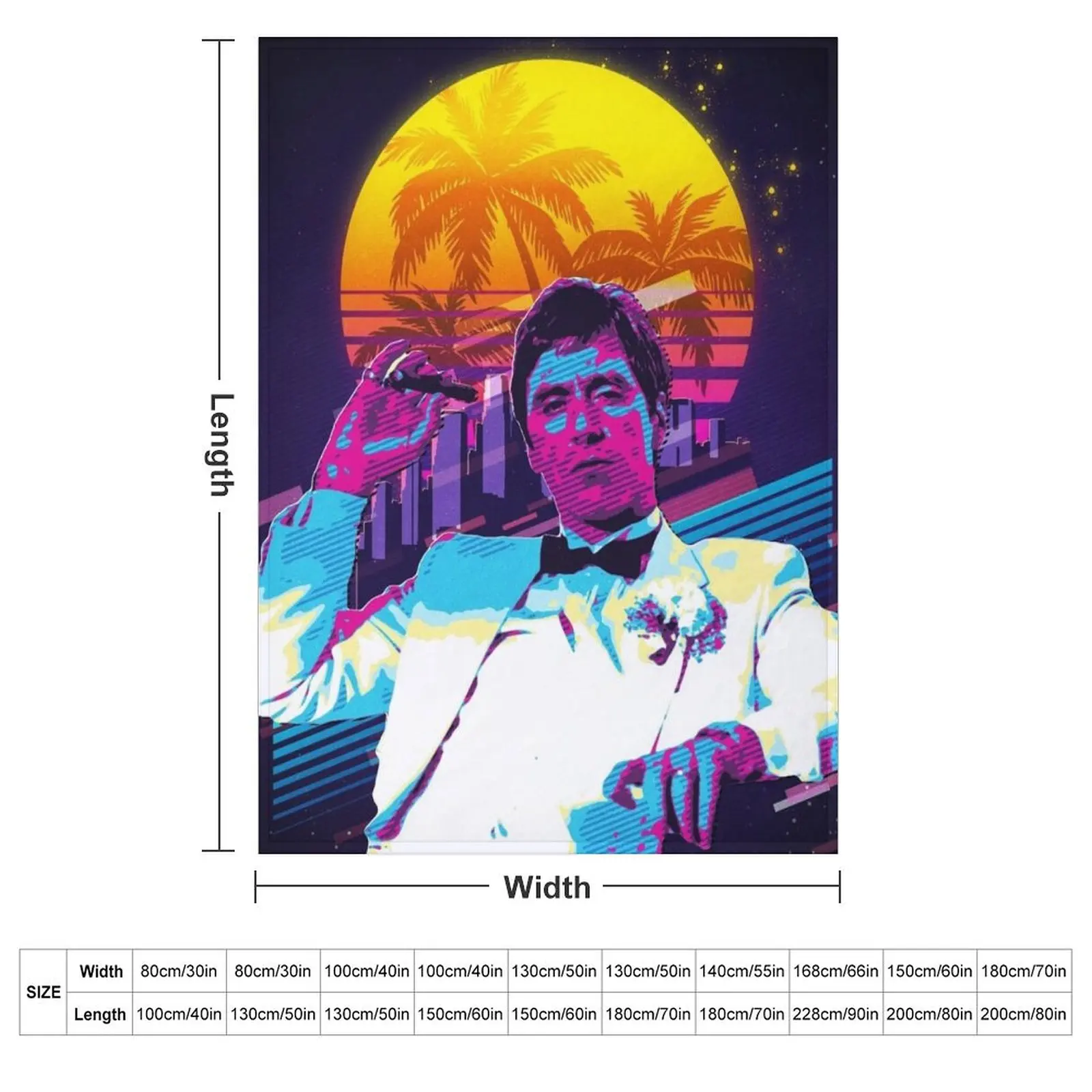Classic Cinema Art: Scarface Movie Print Featuring Al Pacino Throw Blanket couch cozy soft plush fuzzy picnic outdoor blanket