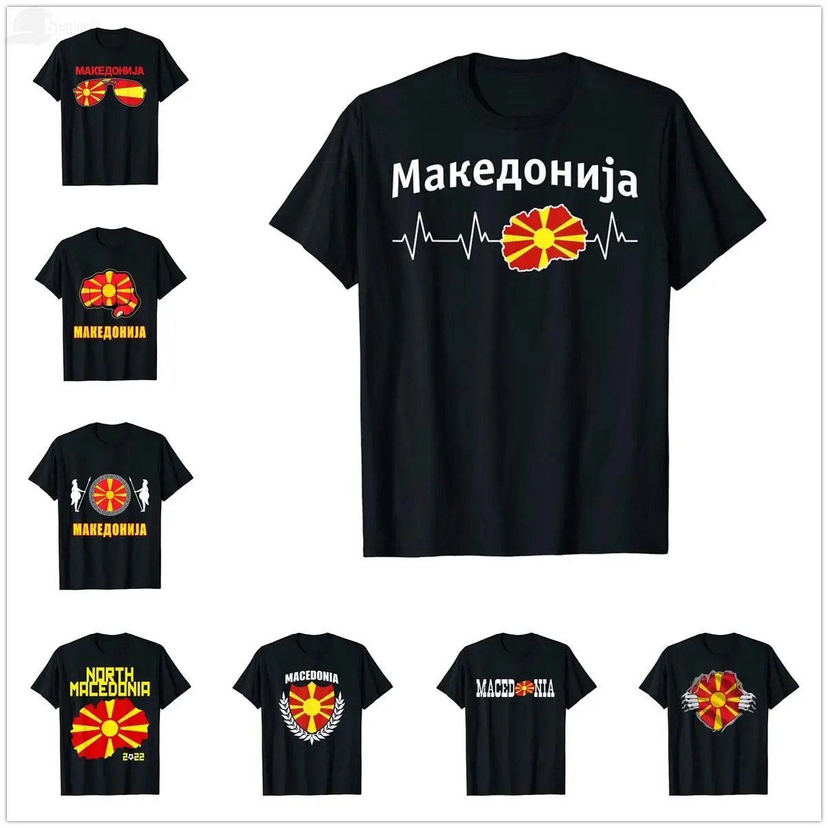 2025 Summer North Macedonia For Men Macedonian Heart Flag for Women T-Shirt Tops Cotton Tees