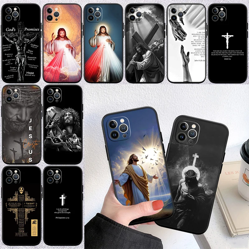 FR47 Jesus Christ Cross Phone Case for Samsung Galaxy M06 M15 M16 M35 M55 M56 A36 A42 A50 A50S A51 A52 A32 A33