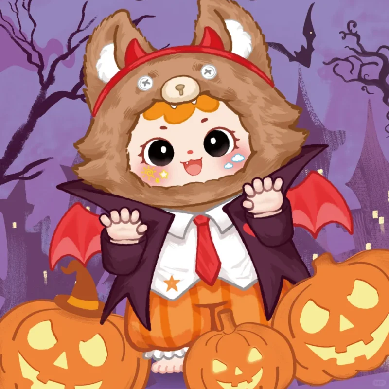 

Аутентичная серия «Сэмюэллоуин», карнавальная серия, виниловая плюшевая слепая коробка, модная игра, коллекция ручной работы, подарок на Хэллоуин, новинка осени 2023 г.