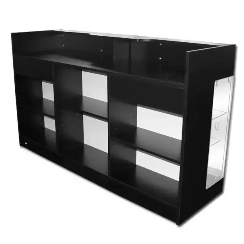 custom.6ft Cash Register Checkout shopCounter With display Showcase Ledgetop Showcase glass cabinet for  Reception Desk