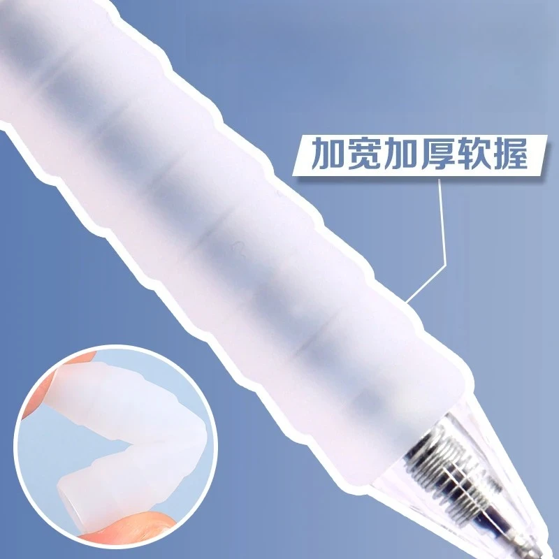 M&G Blue Push-Button Gel Pen Quick-Drying Ink with Comfortable Soft Rubber Grip 0.5mm Refillable Ideal for School and Office Use