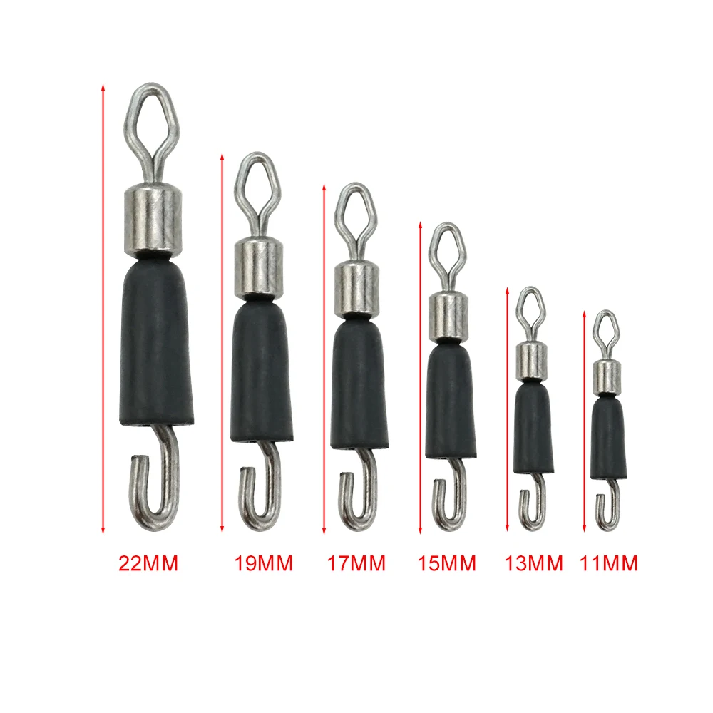 Hirisi 20pcs Fishing Swivels Snap Quick Change Swivel for Feeder Fishing Sea AE021 Fishing Accessories