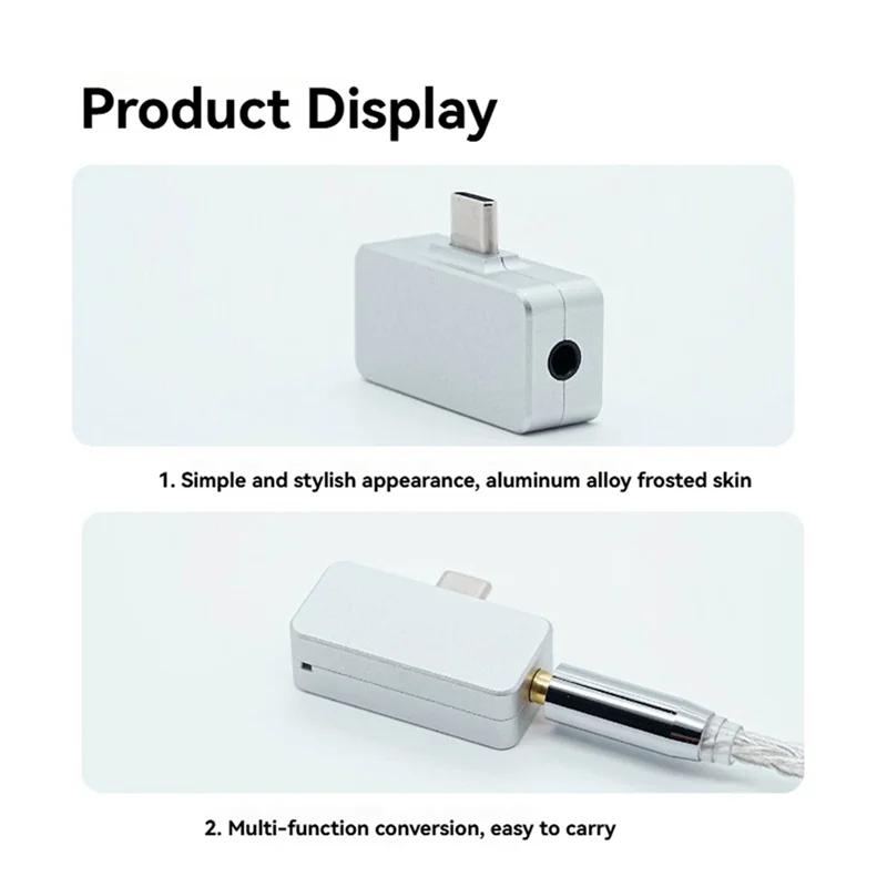 Adattatore multifunzione portatile con decodifica ad alte prestazioni da tipo C a adattatore Hifi femmina da 3,5 mm e 4,4 mm