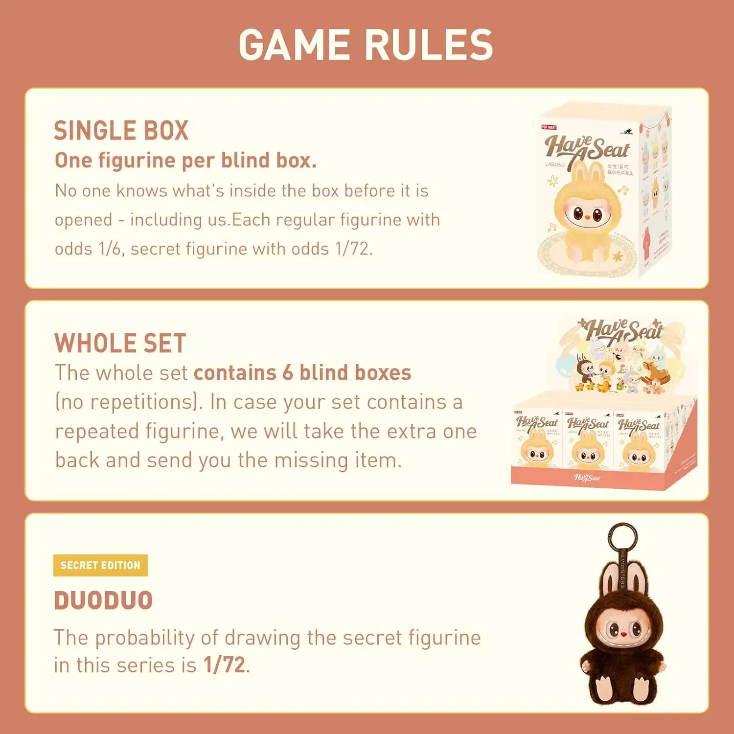 POP MART LABUBU Blind Box THE MONSTERS Have A Seat Series Plush Mystery Box Trendy Vinyl Doll Collectible Guess Bag Anime Figure view 6