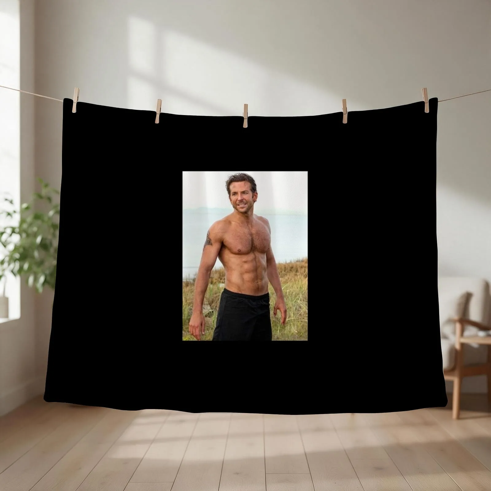 BRADLEY COOPER Actor Throw Blanket couch cozy soft plush fuzzy picnic outdoor blanket